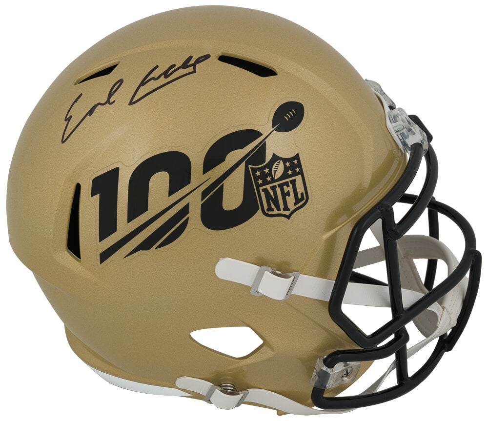 Earl Campbell Signed NFL 100th Season Logo Gold Riddell Full Size Speed Replica Helmet - CAMREP309 - Earl Campbell Signed NFL 100th Season Logo Gold Riddell Full Size Speed Replica Helmet product image