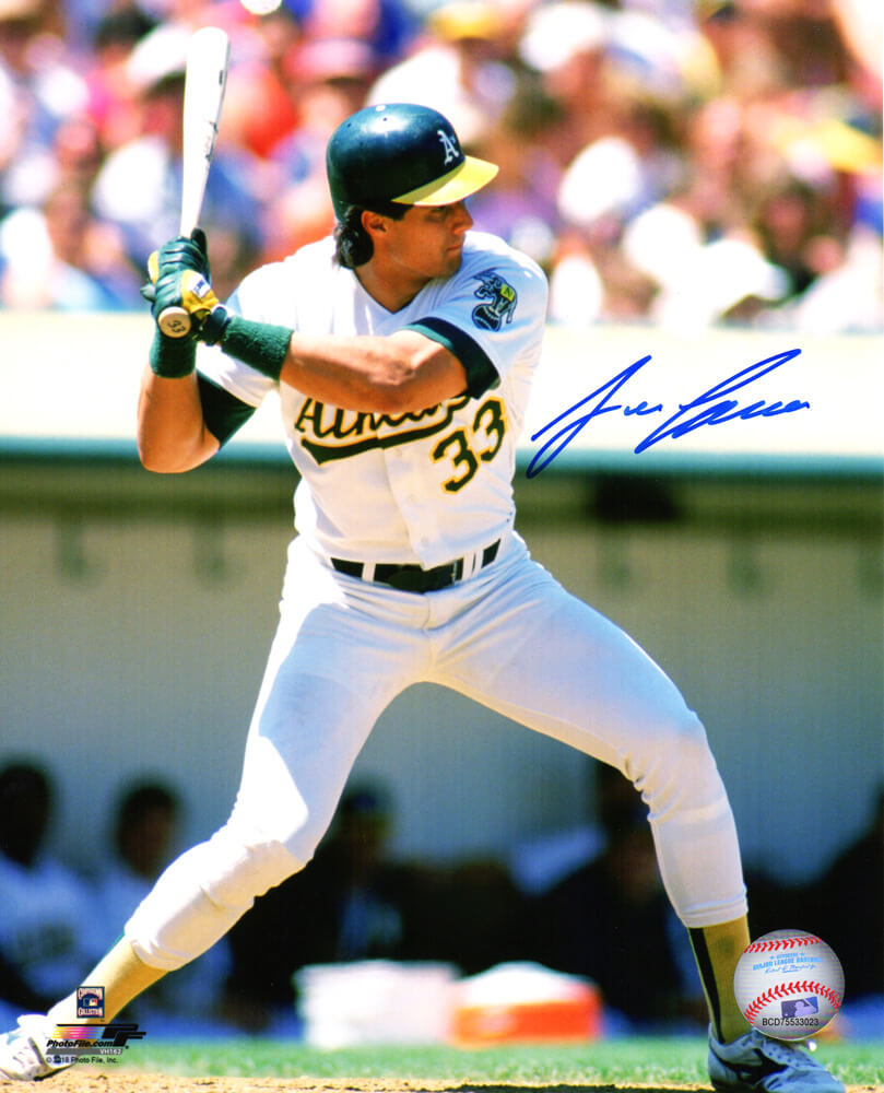 Jose Canseco Signed Oakland A's Batting Action 8x10 Photo - CAN08P102 - Jose Canseco Signed Oakland A's Batting Action 8x10 Photo product image