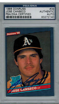 Jose Canseco Signed A's 1986 Donruss Rookie Card #39 w/86 ROY - PSA - CANCAR101 - Jose Canseco Signed A's 1986 Donruss Rookie Card #39 w/86 ROY - PSA product image