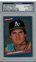 Jose Canseco Signed A's 1986 Donruss Rookie Card #39 - PSA - CANCAR102 - Jose Canseco Signed A's 1986 Donruss Rookie Card #39 - PSA product image