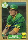 Jose Canseco Signed Oakland A's (Athletics) 1987 Topps Baseball Card #620 w/86 AL ROY - CANCAR109 - Jose Canseco Signed Oakland A's (Athletics) 1987 Topps Baseball Card #620 w/86 AL ROY product image
