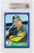 Jose Canseco Signed Oakland A's (Athletics) 1986 Fleer Baseball Rookie Card #U-20 - (Beckett Encapsulated) - CANCAR117 - Jose Canseco Signed Oakland A's (Athletics) 1986 Fleer Baseball Rookie Card #U-20 - (Beckett Encapsulated) product image