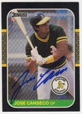 Jose Canseco Signed Oakland A's (Athletics) 1987 Donruss Baseball Card #97 - CANCAR123 - Jose Canseco Signed Oakland A's (Athletics) 1987 Donruss Baseball Card #97 product image