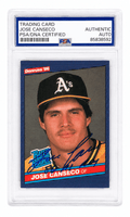 Jose Canseco Signed Oakland A's (Athletics) 1986 Donruss Rookie Baseball Card #39 w/86 AL ROY - (PSA Encapsulated) - CANCAR126 - Jose Canseco Signed Oakland A's (Athletics) 1986 Donruss Rookie Baseball Card #39 w/86 AL ROY - (PSA Encapsulated) product image