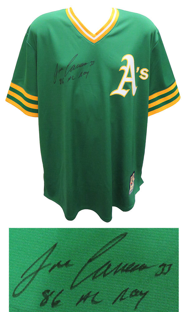 Jose Canseco Signed Oakland A's Green Throwback Majestic Replica Baseball Jersey w/86 AL ROY - CANJRY101 - Jose Canseco Signed Oakland A's Green Throwback Majestic Replica Baseball Jersey w/86 AL ROY product image