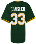 Jose Canseco Signed Green Throwback Custom Baseball Jersey - CANJRY107 - Jose Canseco Signed Green Throwback Custom Baseball Jersey product image