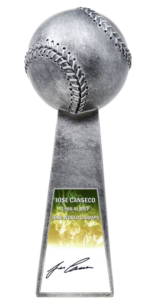 Jose Canseco Signed Baseball World Champion 14 Inch Replica Silver Trophy - CANTRO100 - Jose Canseco Signed Baseball World Champion 14 Inch Replica Silver Trophy product image