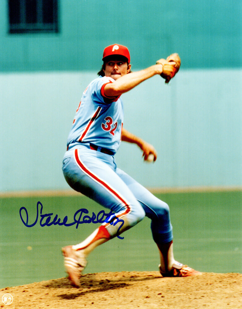 Steve Carlton Signed Philadelphia Phillies Pitching Action 8x10 Photo - CAR08P100 - Steve Carlton Signed Philadelphia Phillies Pitching Action 8x10 Photo product image