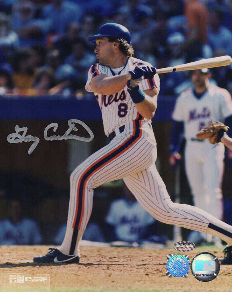 Gary Carter Signed New York Mets Swinging Action 8x10 Photo - CAR08P119TW - Gary Carter Signed New York Mets Swinging Action 8x10 Photo product image