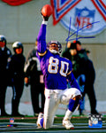 Cris Carter Signed Minnesota Vikings Touchdown Celebration Football Raise 8x10 Photo - CAR08P301 - Cris Carter Signed Minnesota Vikings Touchdown Celebration Football Raise 8x10 Photo product image