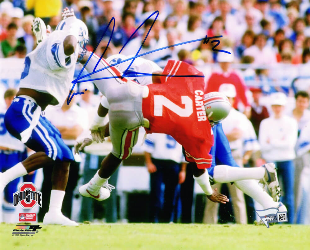Cris Carter Signed Ohio State Action 8x10 Photo - CAR08P302 - Cris Carter Signed Ohio State Action 8x10 Photo product image