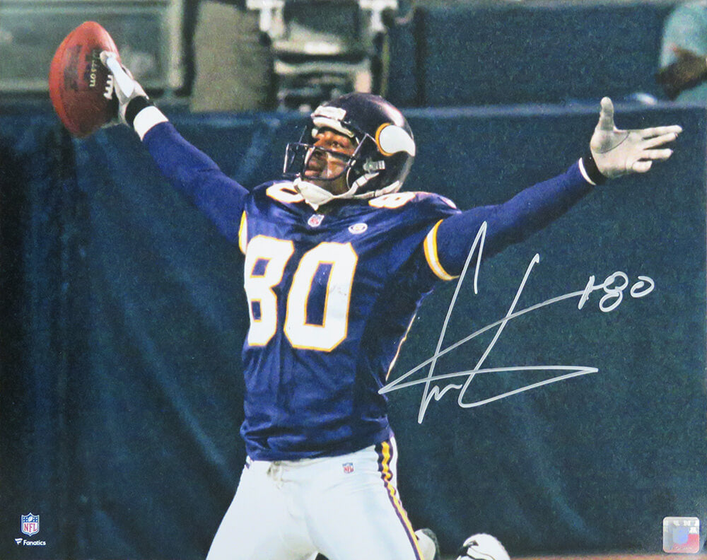 Cris Carter Signed Minnesota Vikings Arms Out Celebration 16x20 Photo - CAR16P301 - Cris Carter Signed Minnesota Vikings Arms Out Celebration 16x20 Photo product image