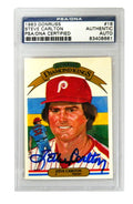 Steve Carlton Signed Phillies 1983 Donruss Trading Card #16 - (PSA Encapsulated) - CARCAR100 - Steve Carlton Signed Phillies 1983 Donruss Trading Card #16 - (PSA Encapsulated) product image