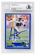 Cris Carter Signed Philadelphia Eagles 1989 Score Football Rookie Card #72 (Beckett Encapsulated) - CARCAR310 - Cris Carter Signed Philadelphia Eagles 1989 Score Football Rookie Card #72 (Beckett Encapsulated) product image
