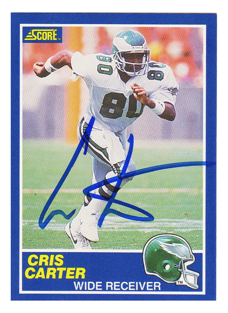 Cris Carter Signed Philadelphia Eagles 1989 Score Football Rookie Card #72 - CARCAR312 - Cris Carter Signed Philadelphia Eagles 1989 Score Football Rookie Card #72 product image