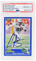 Cris Carter Signed Philadelphia Eagles 1989 Score Football Rookie Card #72 (PSA Encapsulated - Auto Grade 10) - CARCAR316 - Cris Carter Signed Philadelphia Eagles 1989 Score Football Rookie Card #72 (PSA Encapsulated - Auto Grade 10) product image