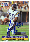 Cris Carter Signed Minnesota Vikings 1991 Pro Set Football Trading Card #834 - CARCAR336 - Cris Carter Signed Minnesota Vikings 1991 Pro Set Football Trading Card #834 product image