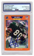 Cris Carter Signed Eagles 1989 Pro Set Rookie Football Card #314 (PSA Encapsulated) - CARCAR339 - Cris Carter Signed Eagles 1989 Pro Set Rookie Football Card #314 (PSA Encapsulated) product image