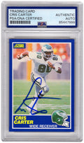 Cris Carter Signed Eagles 1989 Score Football Rookie Trading Card #72 (PSA Encapsulated) - CARCAR342 - Cris Carter Signed Eagles 1989 Score Football Rookie Trading Card #72 (PSA Encapsulated) product image