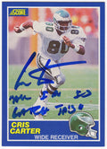Cris Carter Signed 1989 Score Football Rookie Card #72 w/All I Do Is Catch TD's - CARCAR343 - Cris Carter Signed 1989 Score Football Rookie Card #72 w/All I Do Is Catch TD's product image