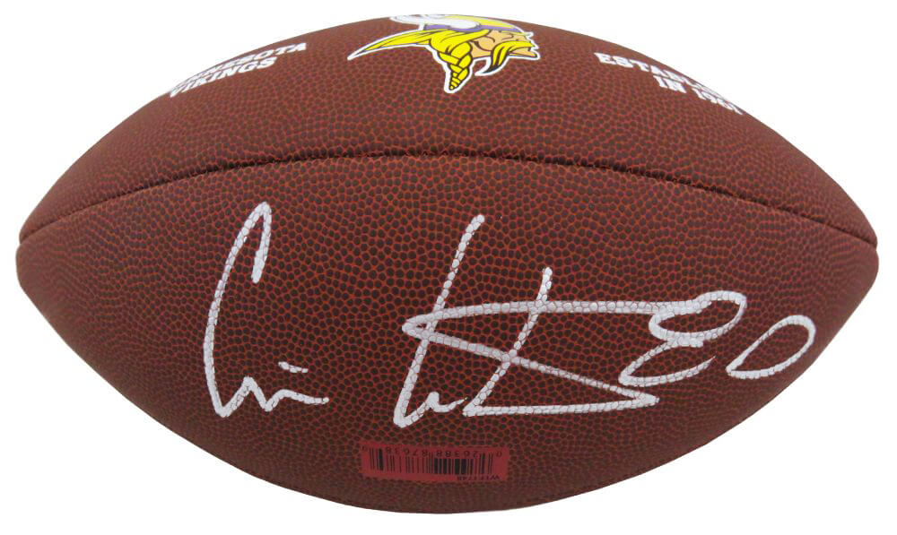 Cris Carter Signed Wilson Minnesota Vikings Logo Brown Football - CARFTB308 - Cris Carter Signed Wilson Minnesota Vikings Logo Brown Football product image