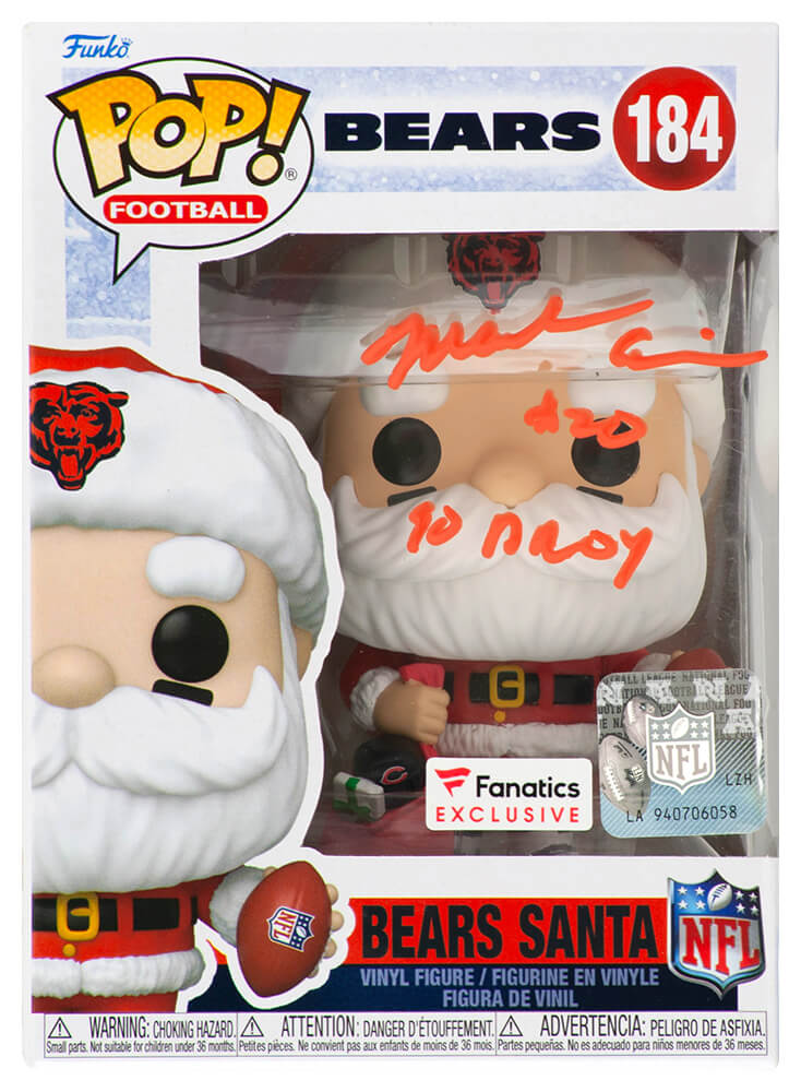 Mark Carrier Signed Chicago Bears SANTA Funko Pop Doll #184 w/90 DROY - CARFUN310 - Mark Carrier Signed Chicago Bears SANTA Funko Pop Doll #184 w/90 DROY product image