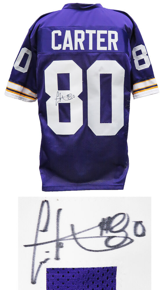 Cris Carter Signed Purple Custom Football Jersey - CARJRY300 - Cris Carter Signed Purple Custom Football Jersey product image
