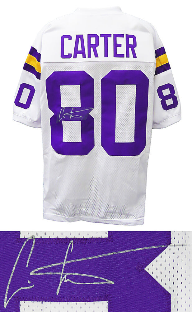 Cris Carter Signed White Custom Football Jersey - CARJRY303 - Cris Carter Signed White Custom Football Jersey product image