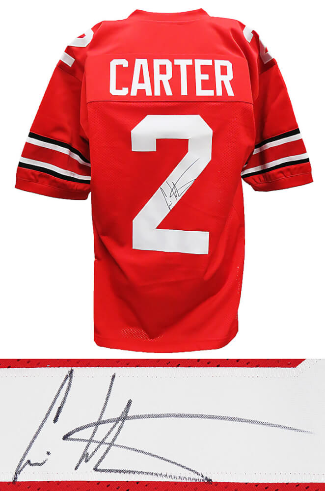 Cris Carter Signed Red Custom College Football Jersey - CARJRY304 - Cris Carter Signed Red Custom College Football Jersey product image