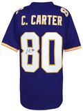 Cris Carter Signed Purple Throwback Custom Football Jersey w/#80 - CARJRY310 - Cris Carter Signed Purple Throwback Custom Football Jersey w/#80 product image