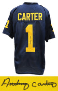 Anthony Carter Signed Navy Custom Football Jersey - CARJRY320 - Anthony Carter Signed Navy Custom Football Jersey product image