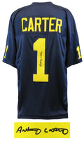 Anthony Carter Signed Navy Custom Jersey - CARJRY321 - Anthony Carter Signed Navy Custom Jersey product image