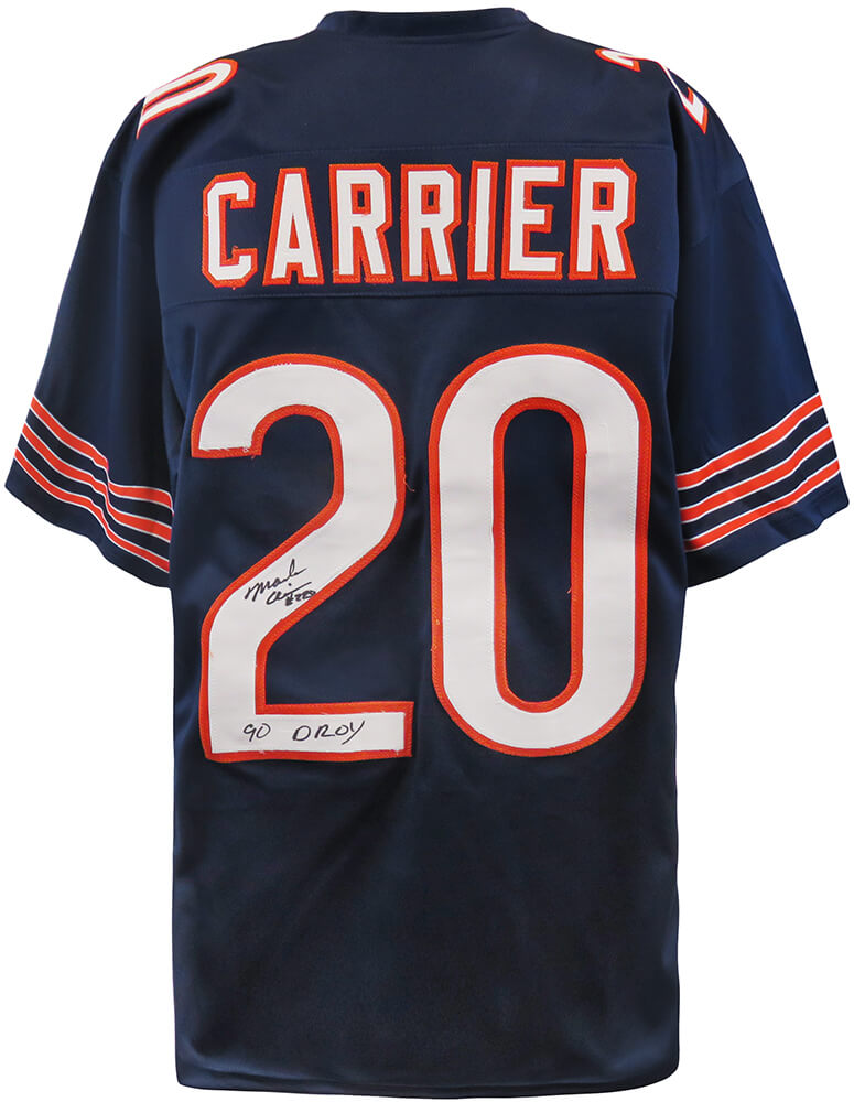 Mark Carrier Signed Navy Custom Football Jersey w/90 DROY - CARJRY330 - Mark Carrier Signed Navy Custom Football Jersey w/90 DROY product image
