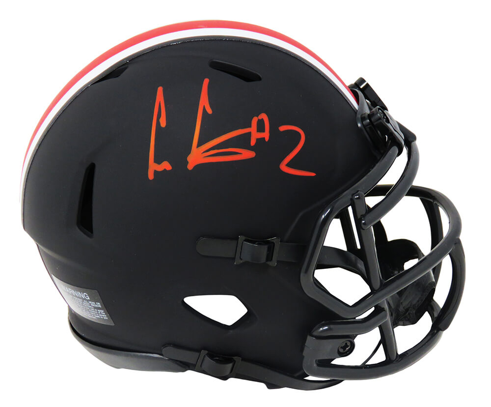 Cris Carter Signed Ohio State Buckeyes Eclipse Black Matte Riddell Speed Mini Helmet - CARMIN311 - Cris Carter Signed Ohio State Buckeyes Eclipse Black Matte Riddell Speed Mini Helmet product image