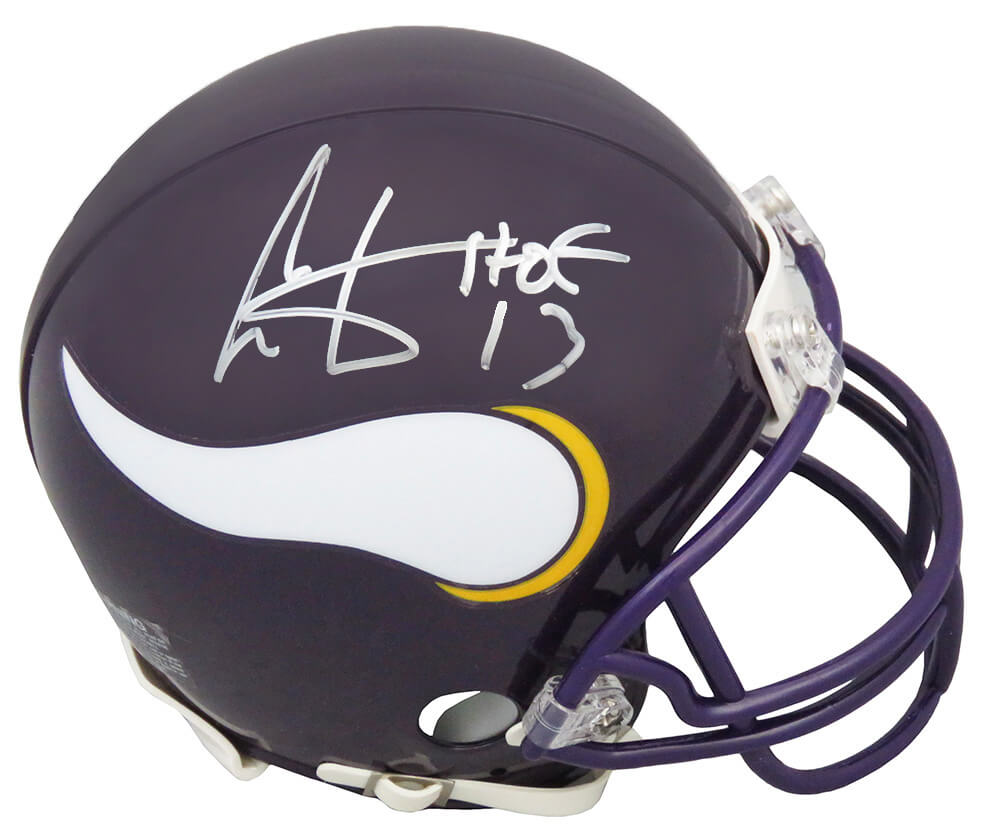 Cris Carter Signed Minnesota Vikings Throwback Riddell Mini Helmet w/HOF'13 - CARMIN313 - Cris Carter Signed Minnesota Vikings Throwback Riddell Mini Helmet w/HOF'13 product image