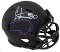 Cris Carter Signed Minnesota Vikings Eclipse Black Matte Riddell Speed Mini Helmet (White Ink) - CARMIN314 - Cris Carter Signed Minnesota Vikings Eclipse Black Matte Riddell Speed Mini Helmet (White Ink) product image