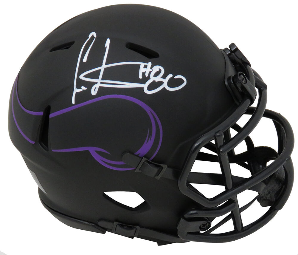 Cris Carter Signed Minnesota Vikings Eclipse Black Matte Riddell Speed Mini Helmet (White Ink) - CARMIN314 - Cris Carter Signed Minnesota Vikings Eclipse Black Matte Riddell Speed Mini Helmet (White Ink) product image