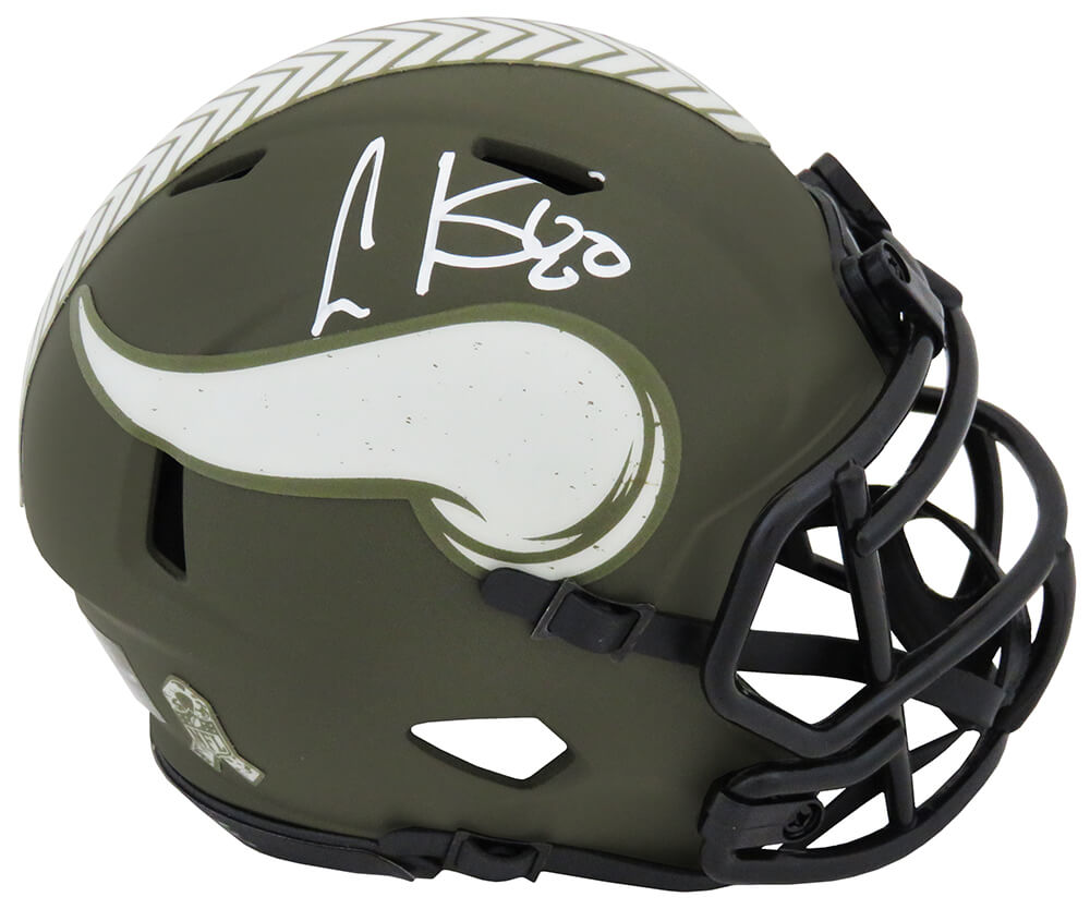 Cris Carter Signed Minnesota Vikings Salute to Service Riddell Speed Mini Helmet - CARMIN318 - Cris Carter Signed Minnesota Vikings Salute to Service Riddell Speed Mini Helmet product image