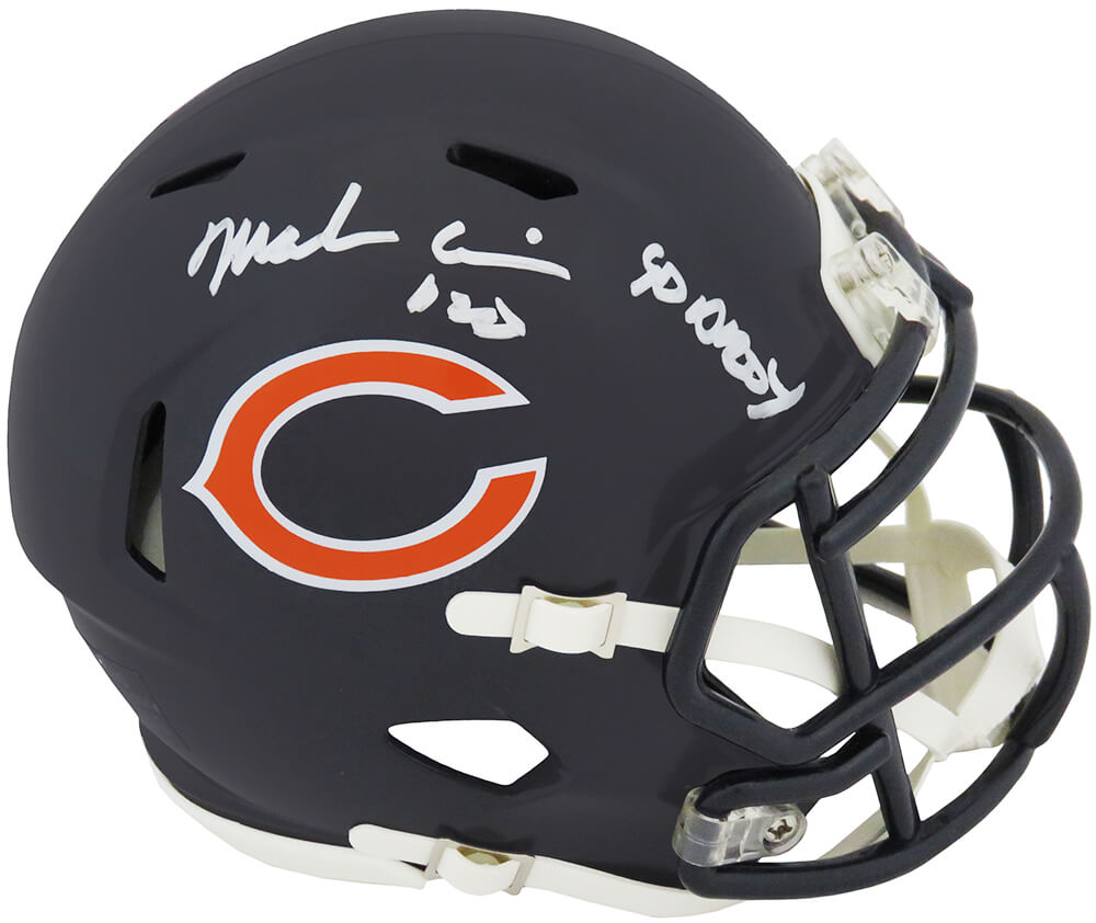 Mark Carrier Signed Chicago Bears Riddell Speed Mini Helmet w/90 DROY - CARMIN330 - Mark Carrier Signed Chicago Bears Riddell Speed Mini Helmet w/90 DROY product image