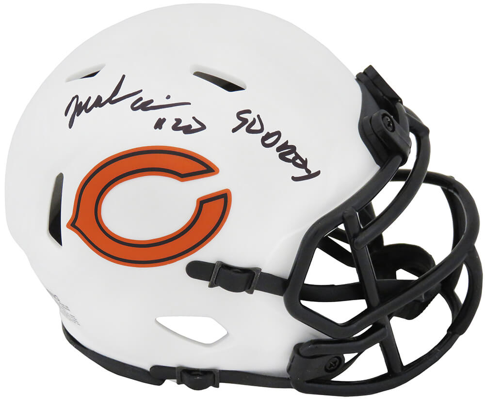 Mark Carrier Signed Chicago Bears Lunar Eclipse Riddell Speed Mini Helmet w/90 DROY - CARMIN331 - Mark Carrier Signed Chicago Bears Lunar Eclipse Riddell Speed Mini Helmet w/90 DROY product image