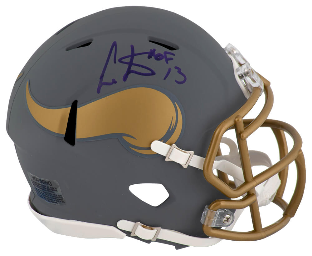 Cris Carter Signed Minnesota Vikings SLATE Riddell Speed Mini Helmet w/HOF'13 - CARMIN357 - Cris Carter Signed Minnesota Vikings SLATE Riddell Speed Mini Helmet w/HOF'13 product image