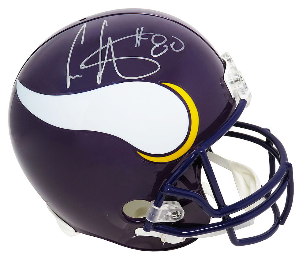 Cris Carter Signed Minnesota Vikings 1990's Style Riddell Full Size Replica Helmet - CARREP300 - Cris Carter Signed Minnesota Vikings 1990's Style Riddell Full Size Replica Helmet product image