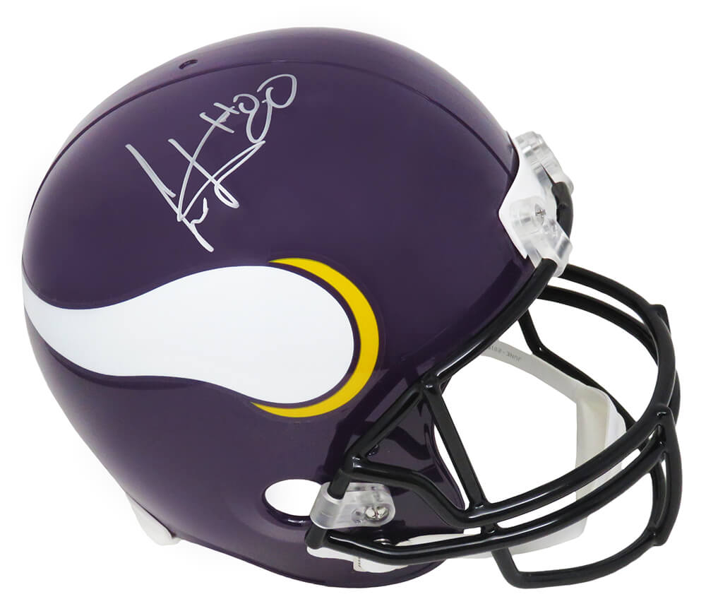Cris Carter Signed Minnesota Vikings Throwback Riddell Full Size Replica Helmet (Black Facemask) - CARREP313 - Cris Carter Signed Minnesota Vikings Throwback Riddell Full Size Replica Helmet (Black Facemask) product image