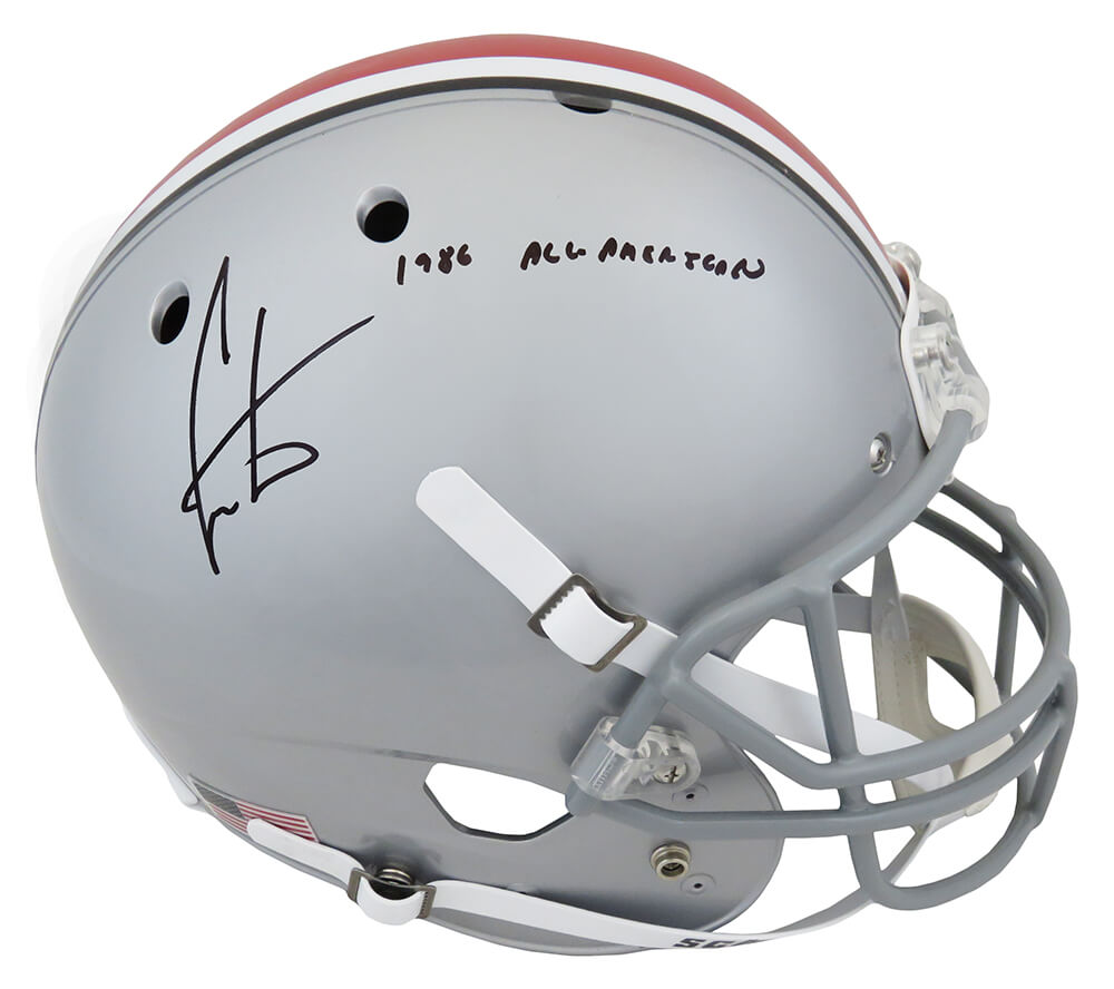 Cris Carter Signed Ohio State Buckeyes Schutt Full Size Replica Helmet w/1986 All American - CARREP323 - Cris Carter Signed Ohio State Buckeyes Schutt Full Size Replica Helmet w/1986 All American product image