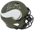 Cris Carter Signed Minnesota Vikings Salute to Service Riddell Full Size Speed Replica Helmet w/HOF'13 - CARREP325 - Cris Carter Signed Minnesota Vikings Salute to Service Riddell Full Size Speed Replica Helmet w/HOF'13 product image