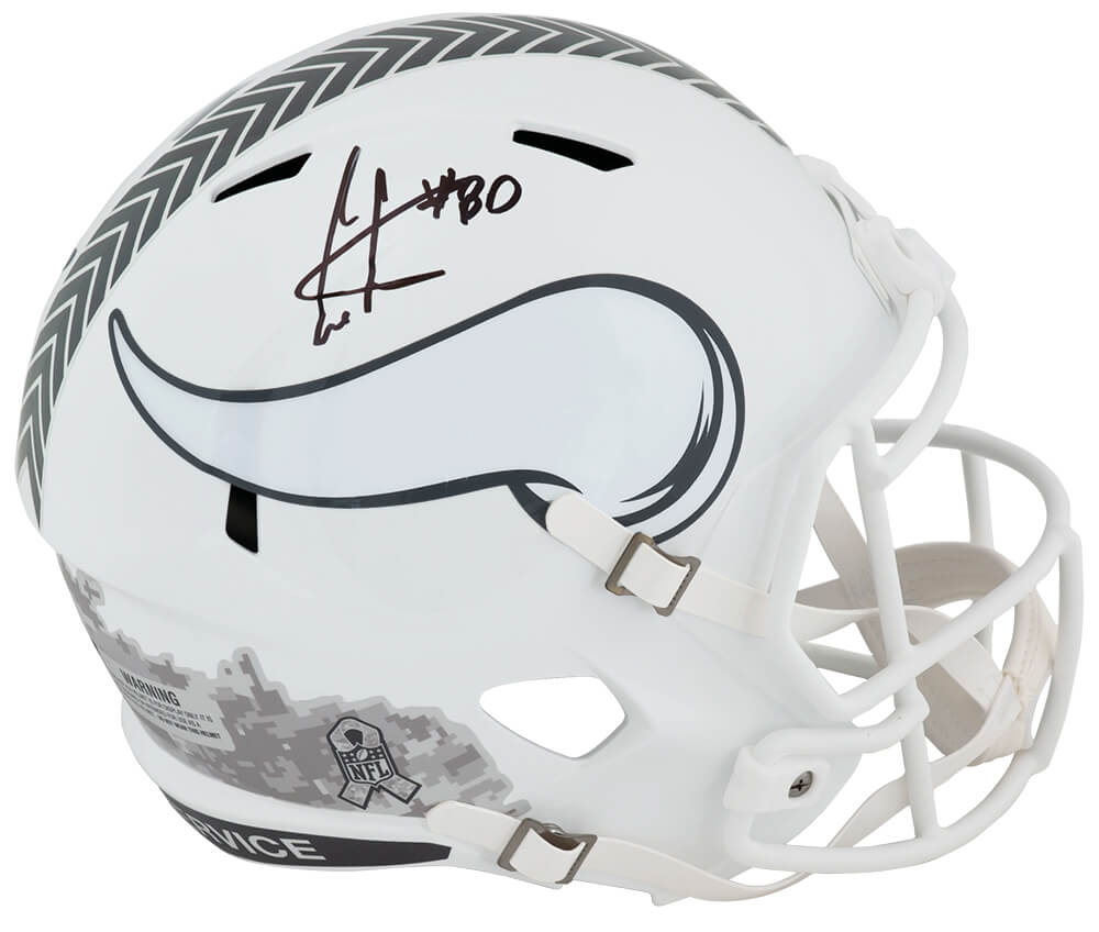 Cris Carter Signed Minnesota Vikings 2024 SALUTE White Riddell Full Size Speed Replica Helmet - CARREP327 - Cris Carter Signed Minnesota Vikings 2024 SALUTE White Riddell Full Size Speed Replica Helmet product image