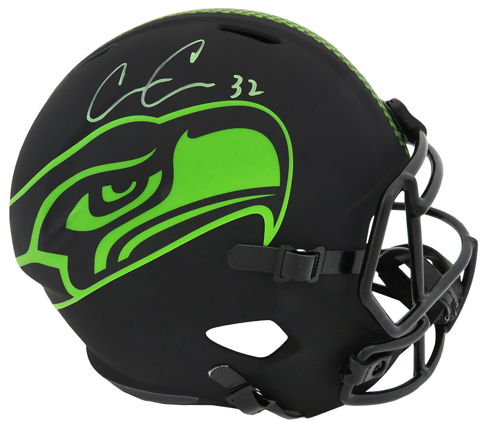 Chris Carson Signed Seattle Seahawks Eclipse Riddell Full Size Speed Replica Helmet - (Fanatics) - CARREP340 - Chris Carson Signed Seattle Seahawks Eclipse Riddell Full Size Speed Replica Helmet - (Fanatics) product image
