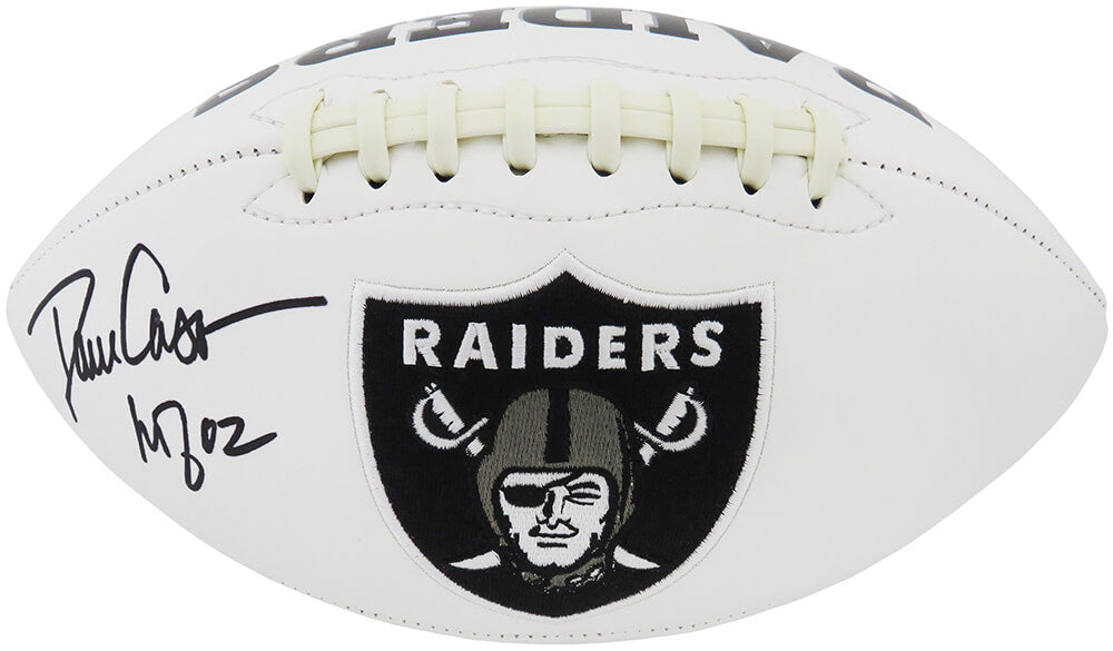Dave Casper Signed Raiders Jarden White Logo Football w/HOF'02 - CASFTB301 - Dave Casper Signed Raiders Jarden White Logo Football w/HOF'02 product image