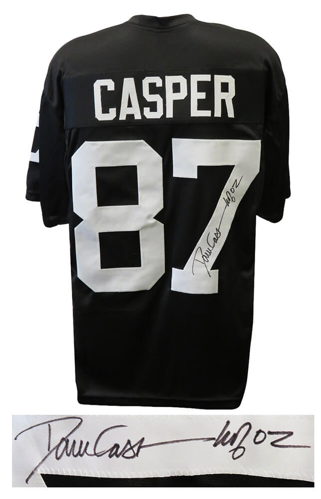 Dave Casper Signed Black Custom Football Jersey w/HOF'02 - CASJRY300 - Dave Casper Signed Black Custom Football Jersey w/HOF'02 product image
