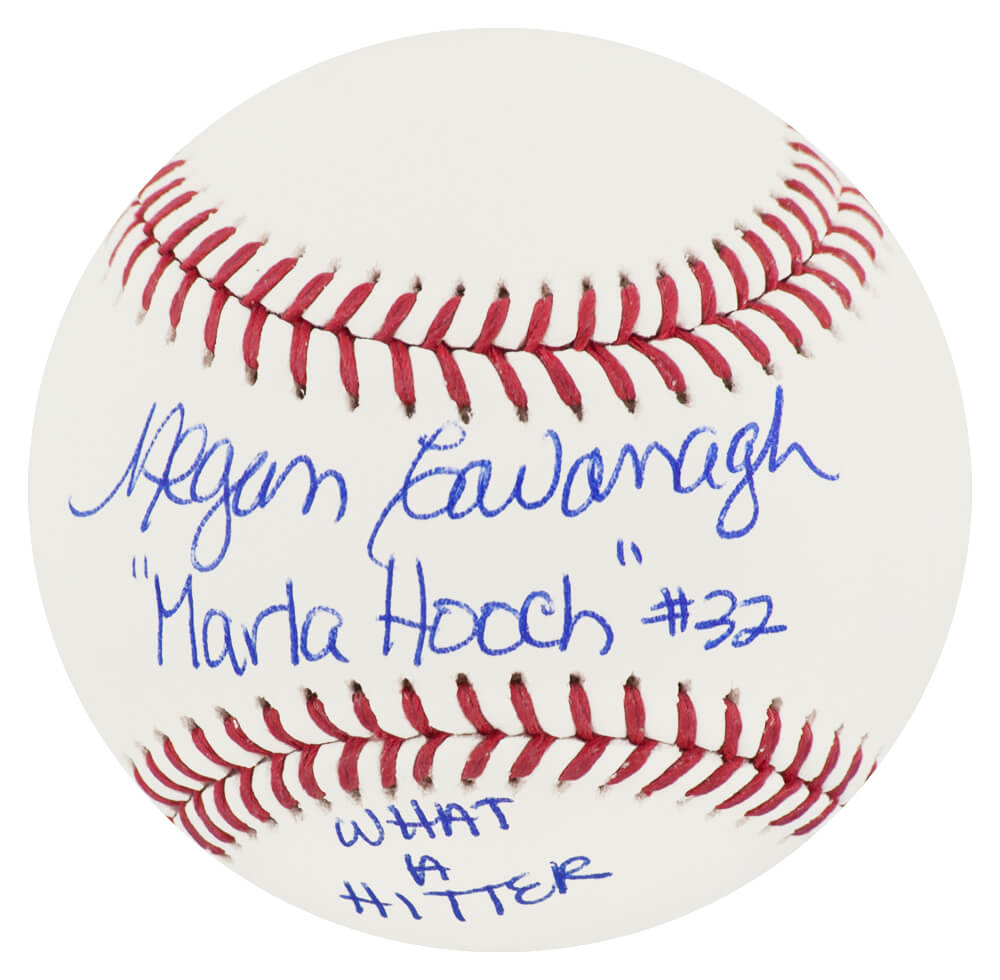Megan Cavanagh Signed Rawlings Official MLB Baseball w/Marla Hooch, What A Hitter - CAVBSB501 - Megan Cavanagh Signed Rawlings Official MLB Baseball w/Marla Hooch, What A Hitter product image